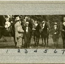 Fred Gorman with Six Unidentified Individuals and Horses
